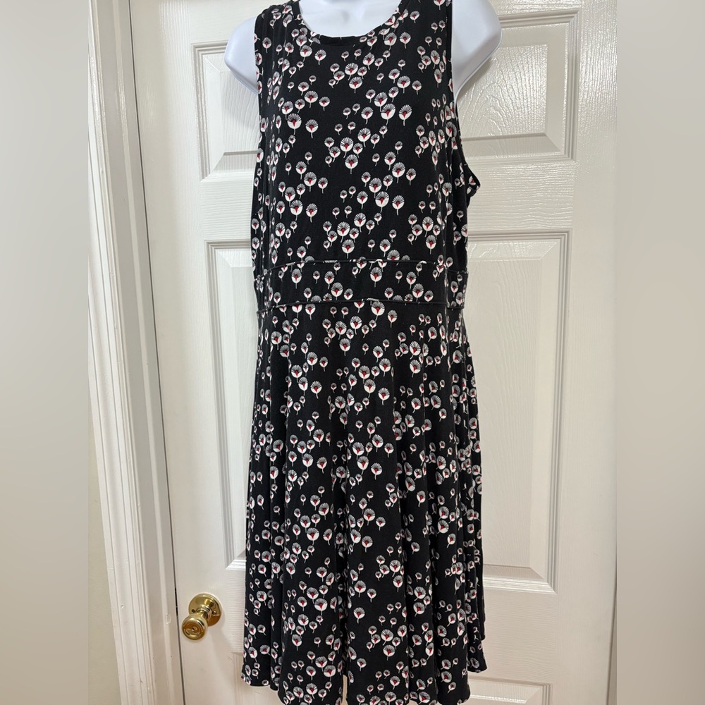 Loft outlet red , white and blue fit and flare sleeveless dress
